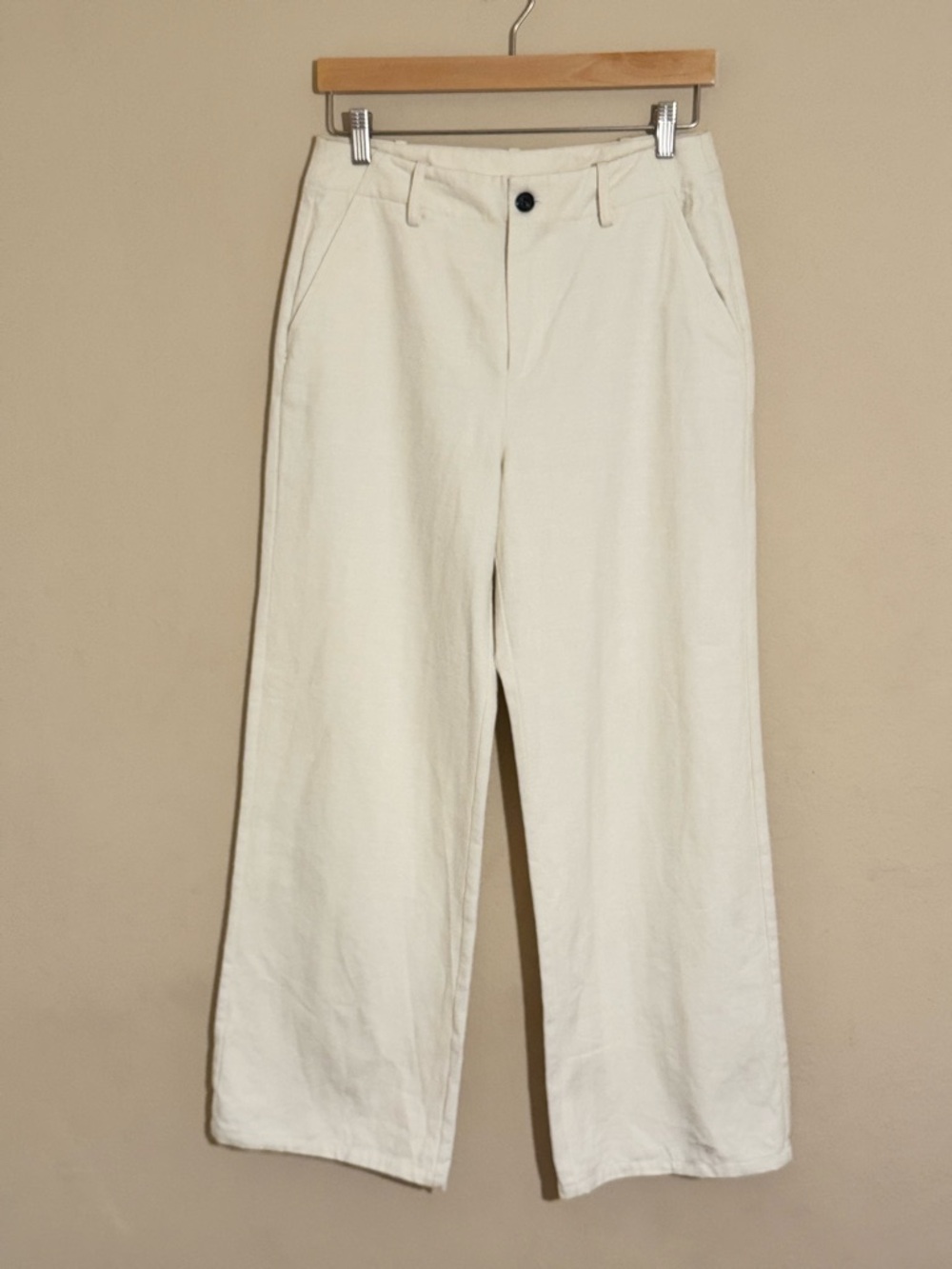 SOLD ** Modern Citizen 100% Cotton Wide Leg Barrel Pant Size M in White